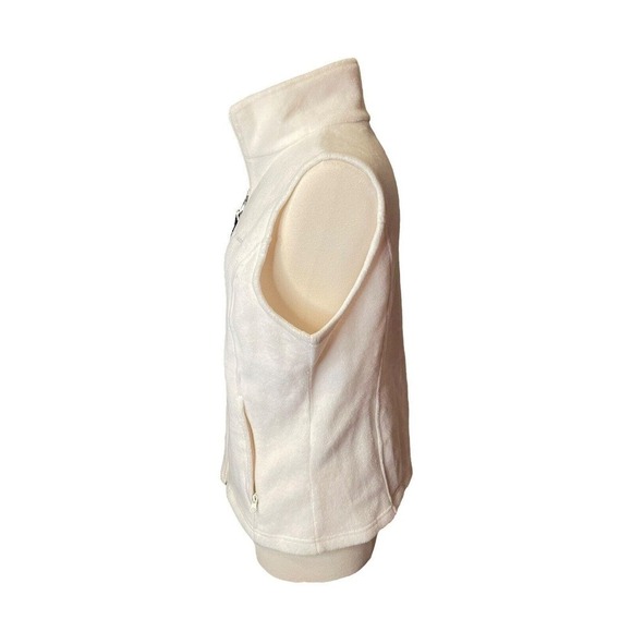 Columbia NEW Benton Springs Fleece Vest Cream Full Zip Zipper Pockets Size Large - Picture 5 of 9